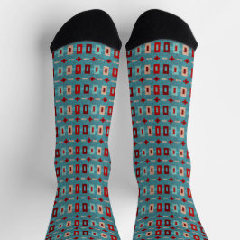 Südwest Geometrische Streifen Türkis und Rote Sock Socken