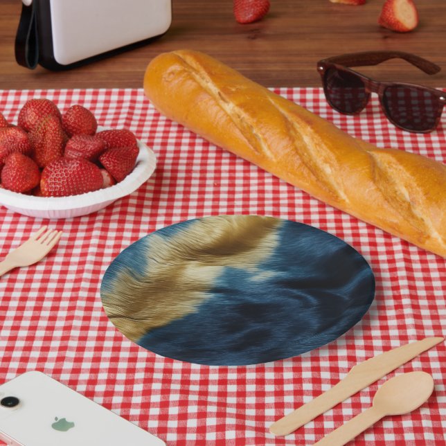 Südwest Gold Blue Cowhide Pappteller (Picknick)