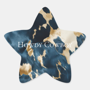 Südwest Gold Blue Creme Cowhide Stern-Aufkleber
