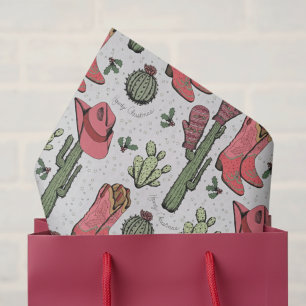 Südwest-Grau-Weihnachts-Cowgirl-Howdy-Weihnachten Seidenpapier