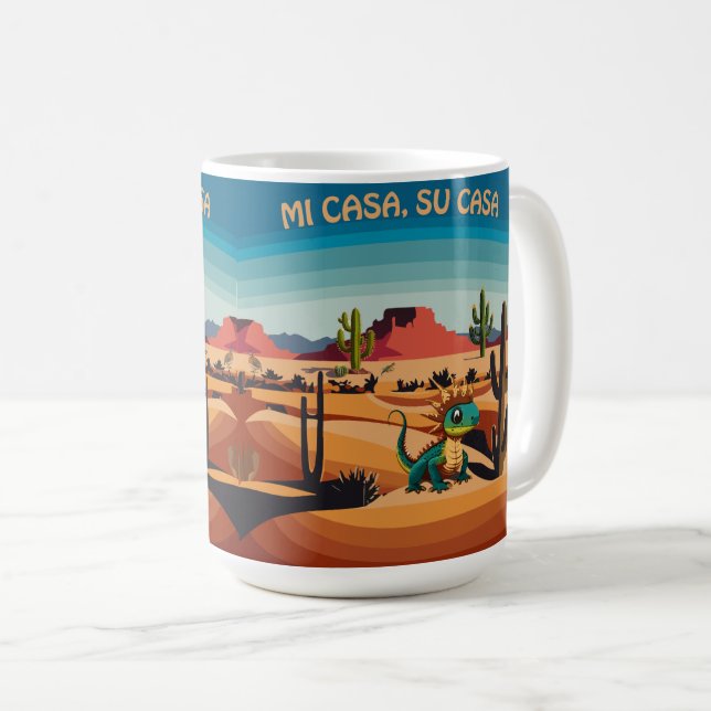 Südwest Horned Lizard, Mi Casa, Su Casa Kaffeetasse (VorderseiteRechts)