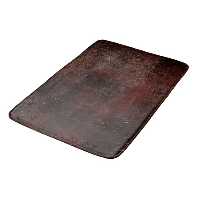 Südwest Imitats Brown Leather Cowhide Badematte (Schrägansicht)