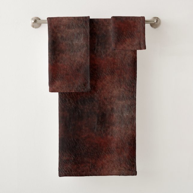 Südwest Imitats Brown Leather Cowhide Badhandtuch Set (Insitu)