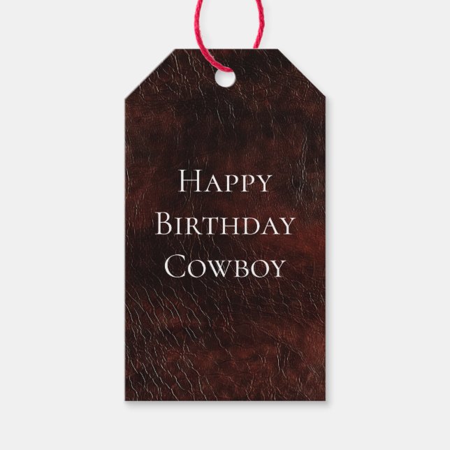 Südwest Imitats Brown Leather Cowhide Geschenkanhänger (Vorderseite)