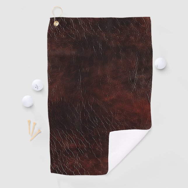 Südwest Imitats Brown Leather Cowhide Golfhandtuch (Insitu)