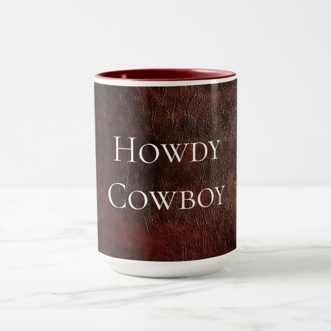 Südwest Imitats Brown Leather Cowhide Tasse (Zentrum)