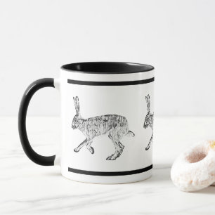 Südwest-Jackrabbit-Design Schwarz und Weiß Tasse