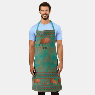 Südwest Javelina Papa personalisiertes Kupfer Teal Schürze