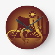 Südwest Kokopelli in Burgund und Gold