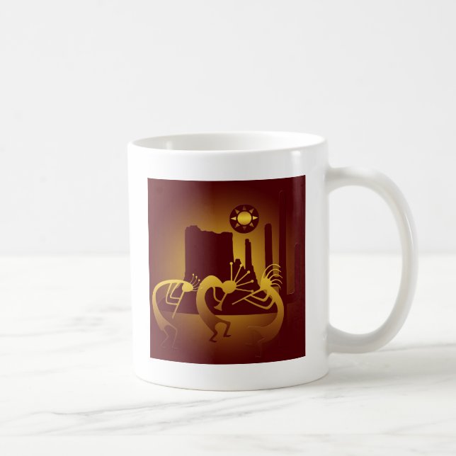 Südwest Kokopelli in Burgund und Gold Tasse (Rechts)