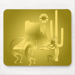 Südwest Kokopelli in Gold Mousepad
