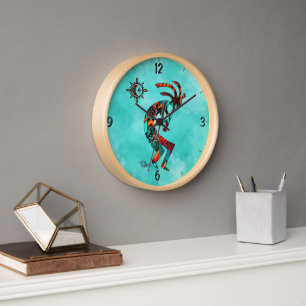 Südwest-Kokopelli-Rundwanduhr Uhr