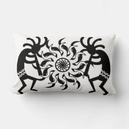 Südwest Kokopelli Stamm Schwarz-Weiß Lendenkissen