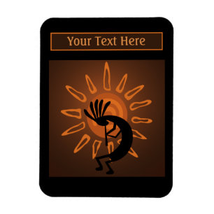 Südwest Kokopelli Sun Rustic Brown Foto Magnet