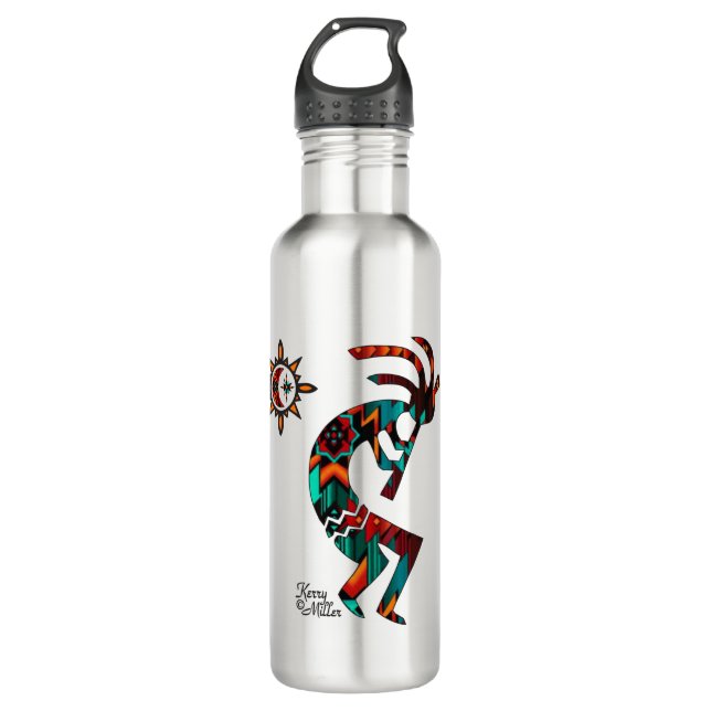 Südwest Kokopelli Wasserflasche aus Edelstahl Edelstahlflasche (Vorderseite)