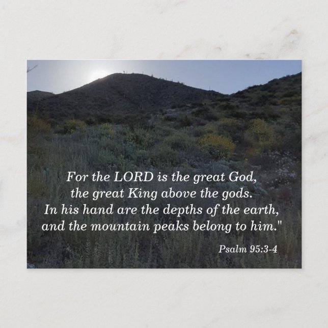 Südwest Lord is Great Postcard Psalm 95:3-4 Postkarte (Vorderseite)