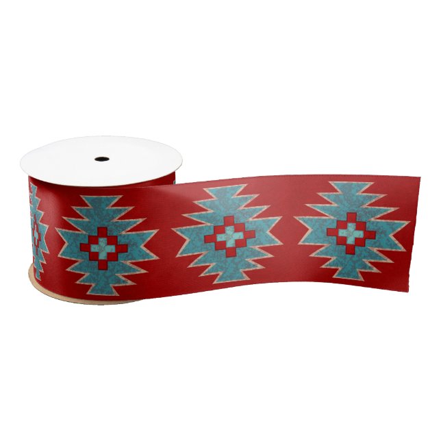 Südwest Mesas Red & Turquoise 3" Satinband (Spule)