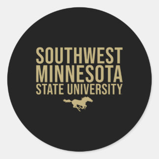 Südwest-Minnesota-Staat Smsu Mustangs gestapelt Runder Aufkleber