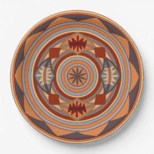 Südwest Muster Design Tan Pappteller