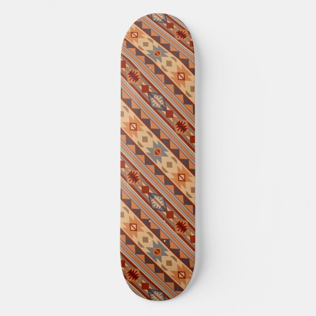 Südwest Muster Design Tan Skateboard (Vorderseite)