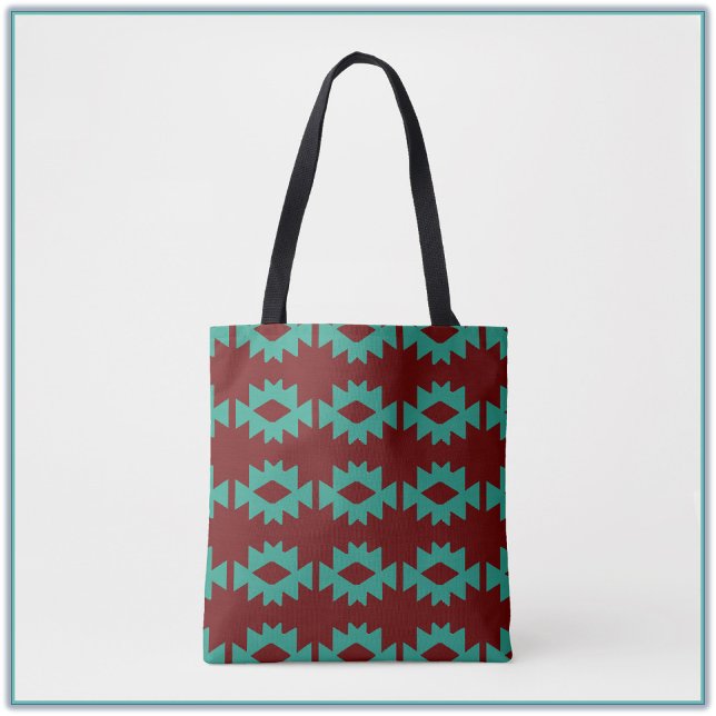 Südwest Muster Turquoise Tote Bag (Von Creator hochgeladen)
