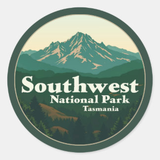 Südwest-Nationalpark Tasmania Runder Aufkleber
