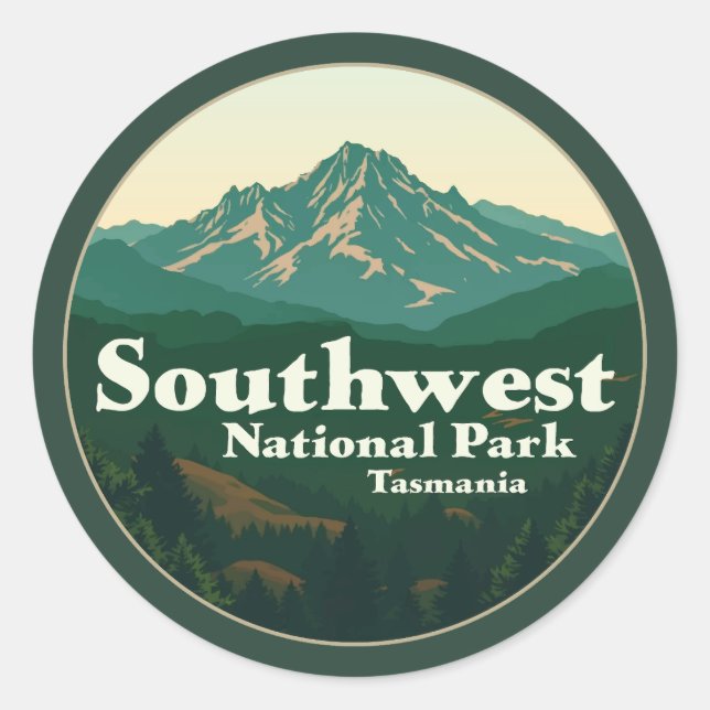 Südwest-Nationalpark Tasmania Runder Aufkleber (Vorderseite)