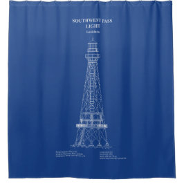 Südwest Pass Lighthouse - Louisiana - AD Duschvorhang