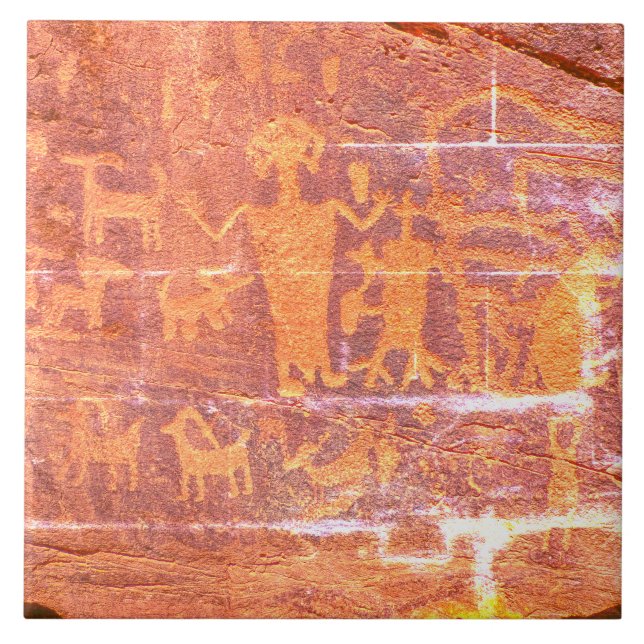 Südwest Petroglyph Deep Light Orange Fliese (Vorderseite)