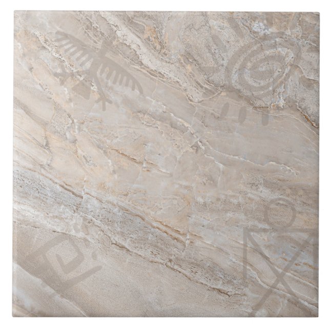 Südwest Petroglyph Indianerische Keramik Tile Fliese (Vorderseite)