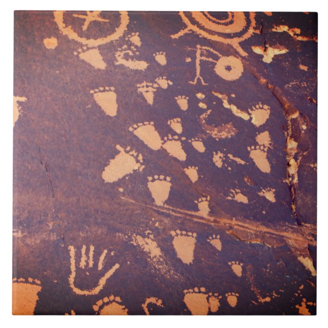 Südwest Petroglyph National Footprint RE Fliese (Vorderseite)