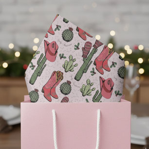 Südwest Pink Weihnachts-Cowgirl Howdy Weihnachten Seidenpapier