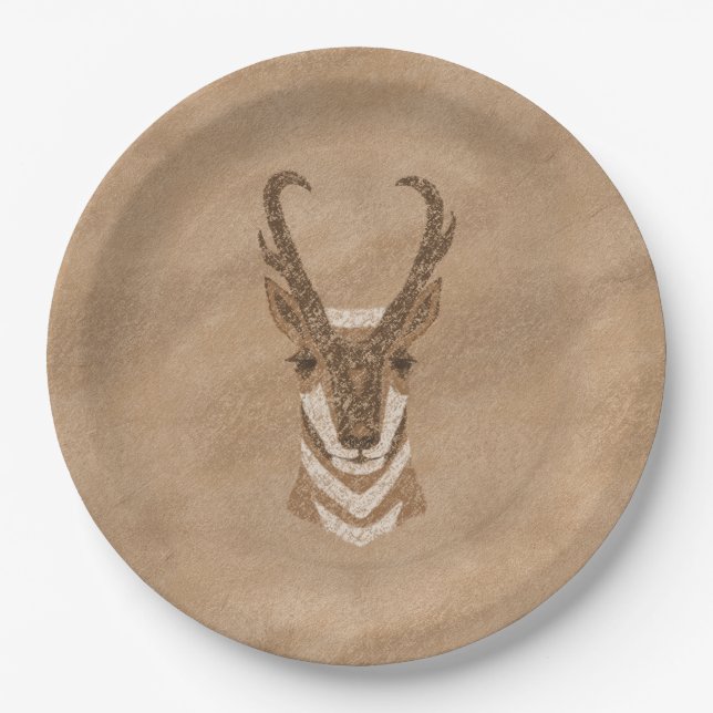 Südwest Pronghorn Antelope Face Paper Teller (Vorderseite)