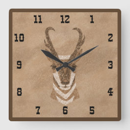 Südwest Pronghorn Antelope Square Wall Clock Quadratische Wanduhr