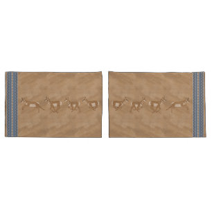 Südwest Pronghorn Antelopes Blue Border Standard Kissenbezug