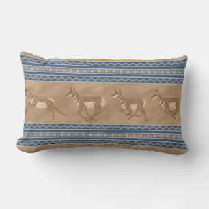 Südwest Pronghorn Antelopes Blue & Brown Border Lendenkissen