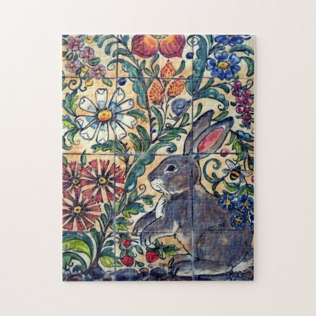 Südwest Rabbit Garden Tile Blume Folk Puzzle (Vertikal)