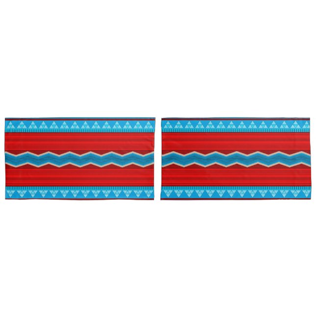 Südwest River Canyon Pattern Red Turquoise King Kissenbezug (Vorderseite-Set)