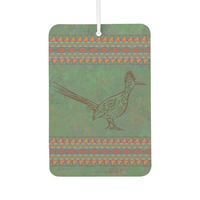Südwest Roadrunner Sagebrush Green Geometric Autolufterfrischer (Vorderseite)