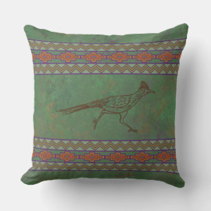 Südwest Roadrunner Sagebrush Green Throw Kissen