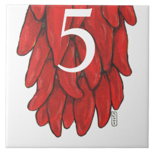 Südwest Roter Chile Chili Ristra Kleine Unterzahl  Fliese