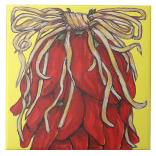 Südwest Roter Chile Ristra Top House # Gelb Fliese