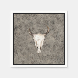 Südwest-Rustik-Ranch-Schädelbraun-Splatter Serviette