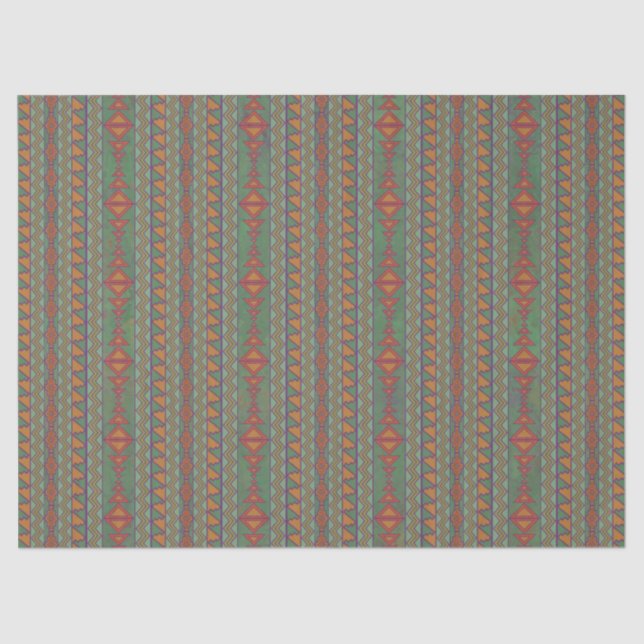 Südwest-Sagebrush Green Geometric Design Tissue Seidenpapier (Vorderseite)