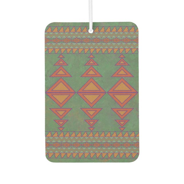 Südwest Sagebrush Green Orange Geometric Design Autolufterfrischer (Vorderseite)