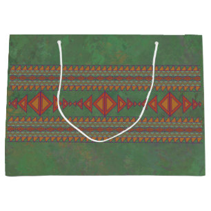 Südwest-Sagebrush Grünes geometrisches Design Große Geschenktüte