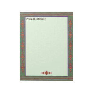 Südwest-Sagebrush Grünes geometrisches Design Notizblock