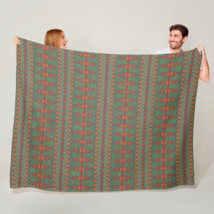Südwest-Salbei-Grün geometrisches Design Fleecedecke
