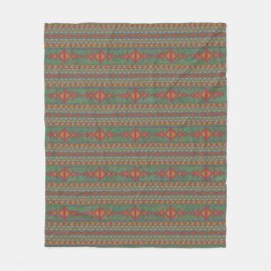 Südwest-Salbei-Grün geometrisches Design Fleecedecke
