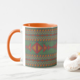 Südwest-Salbei-Grün geometrisches Design-Mug Tasse